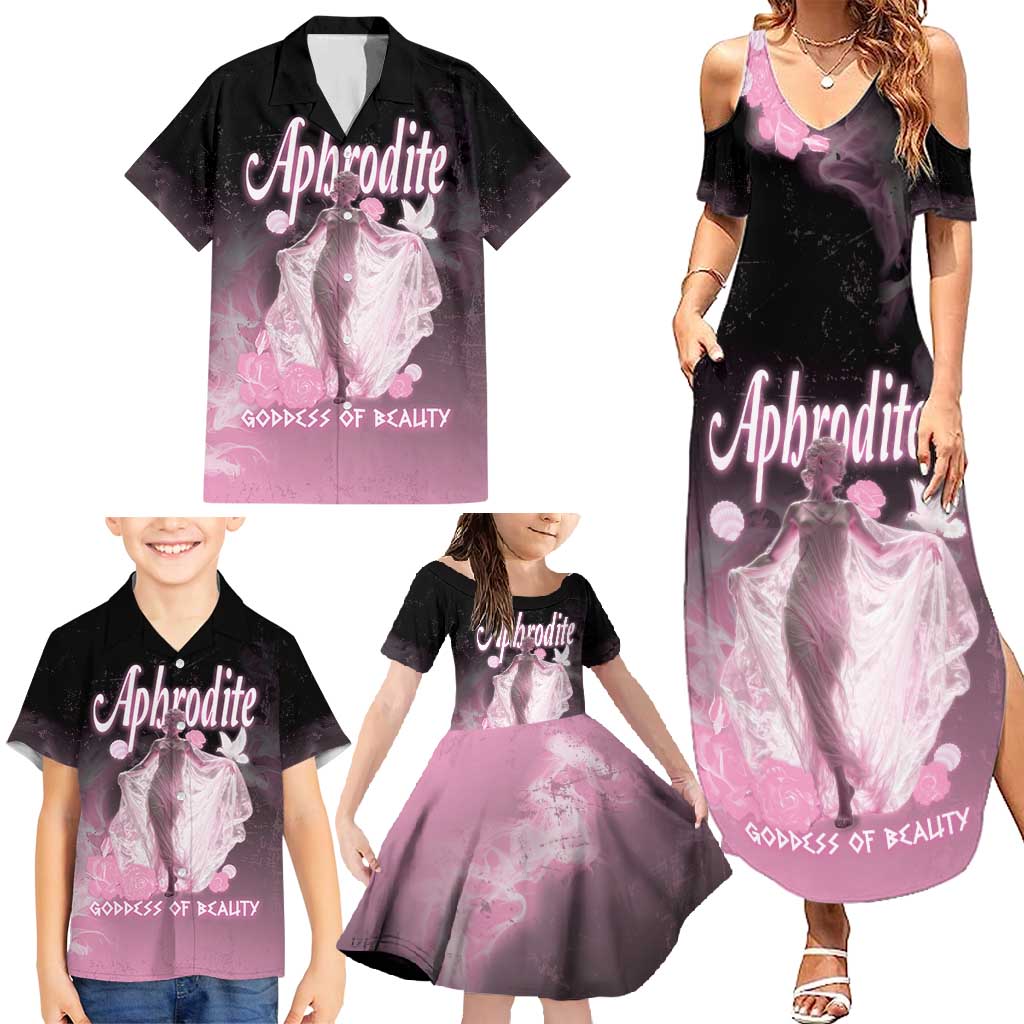 Ancient Greek Aphrodite Family Matching Summer Maxi Dress and Hawaiian Shirt Goddess Of Beauty - Wonder Print Shop