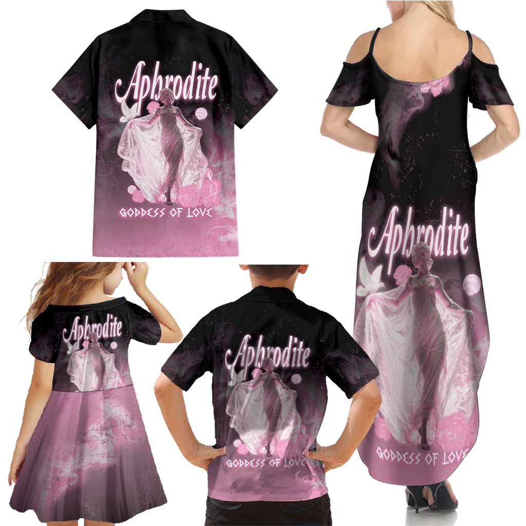 Ancient Greek Aphrodite Family Matching Summer Maxi Dress and Hawaiian Shirt Goddess Of Beauty - Wonder Print Shop