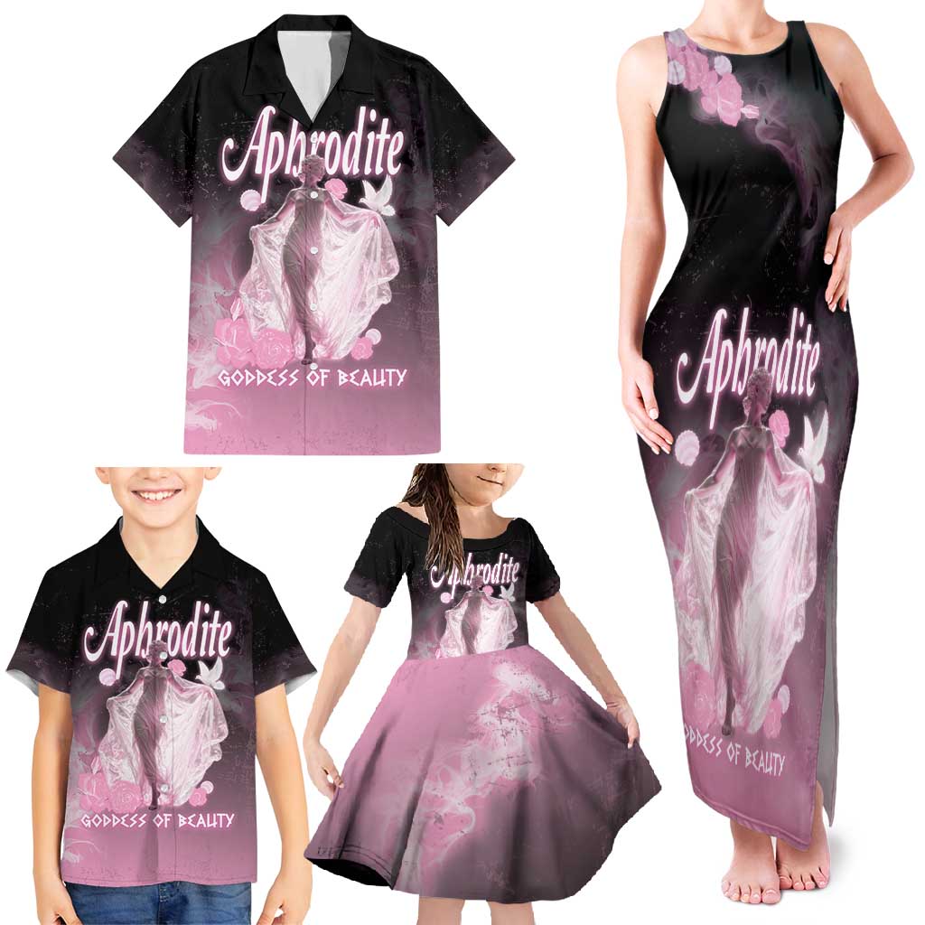Ancient Greek Aphrodite Family Matching Tank Maxi Dress and Hawaiian Shirt Goddess Of Beauty - Wonder Print Shop