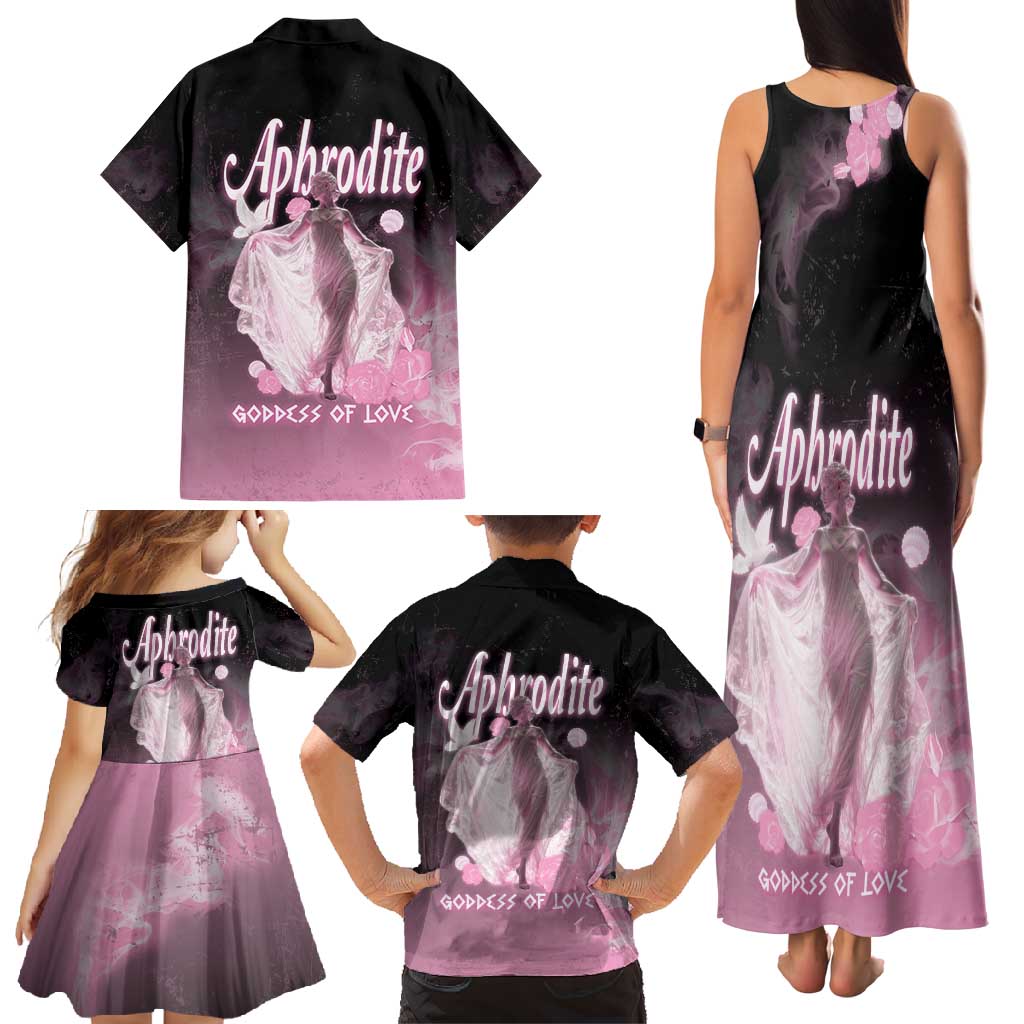 Ancient Greek Aphrodite Family Matching Tank Maxi Dress and Hawaiian Shirt Goddess Of Beauty - Wonder Print Shop
