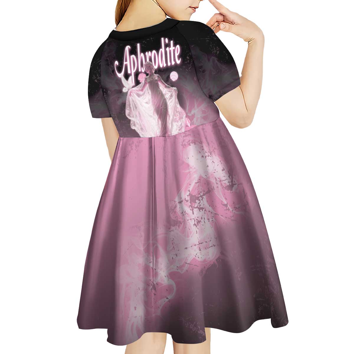 Ancient Greek Aphrodite Kid Short Sleeve Dress Goddess Of Beauty - Wonder Print Shop