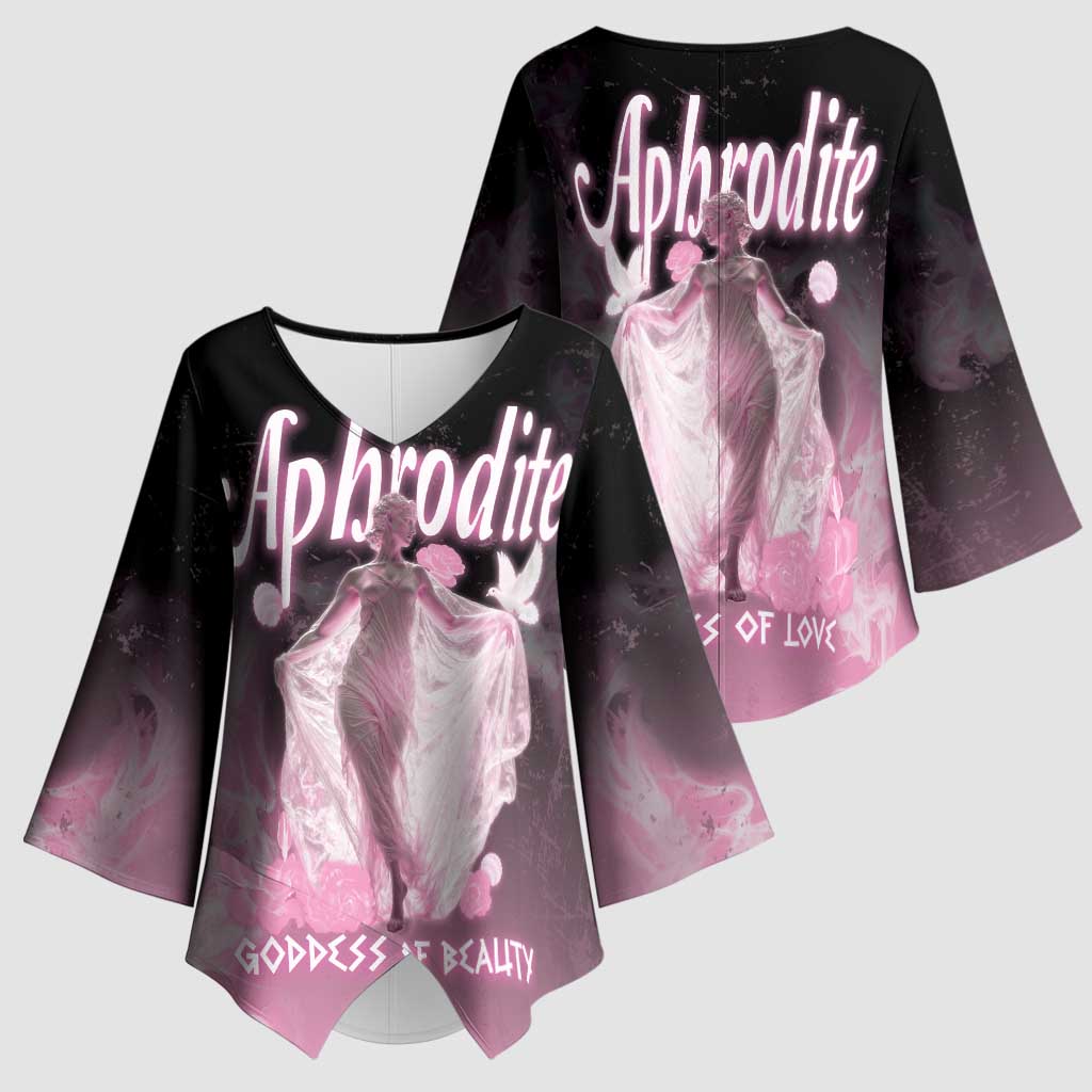 Ancient Greek Aphrodite Kimono Sleeve Blouse Goddess Of Beauty - Wonder Print Shop