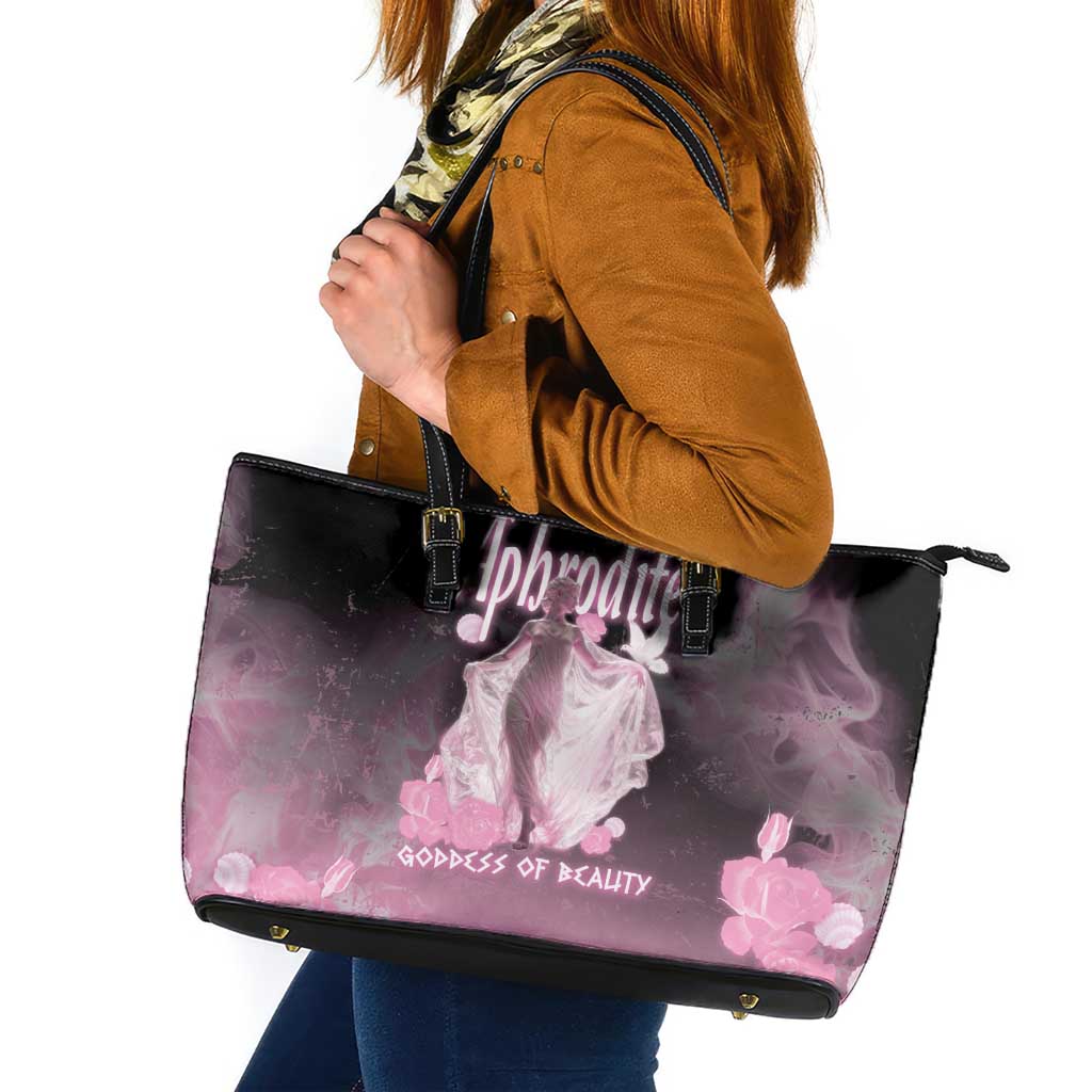 Ancient Greek Aphrodite Leather Tote Bag Goddess Of Beauty - Wonder Print Shop