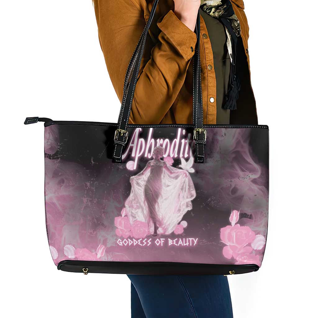 Ancient Greek Aphrodite Leather Tote Bag Goddess Of Beauty - Wonder Print Shop