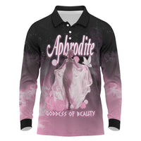 Ancient Greek Aphrodite Long Sleeve Polo Shirt Goddess Of Beauty - Wonder Print Shop