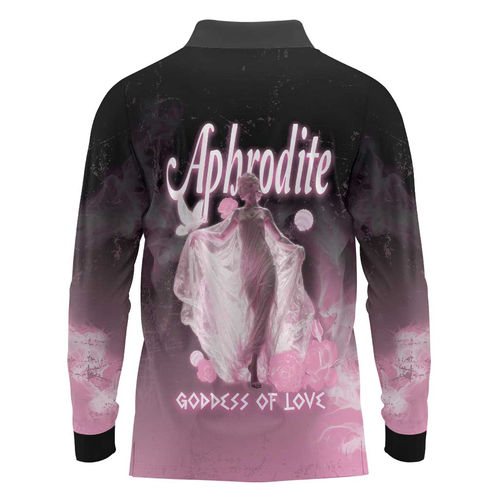 Ancient Greek Aphrodite Long Sleeve Polo Shirt Goddess Of Beauty - Wonder Print Shop