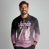 Ancient Greek Aphrodite Long Sleeve Polo Shirt Goddess Of Beauty - Wonder Print Shop