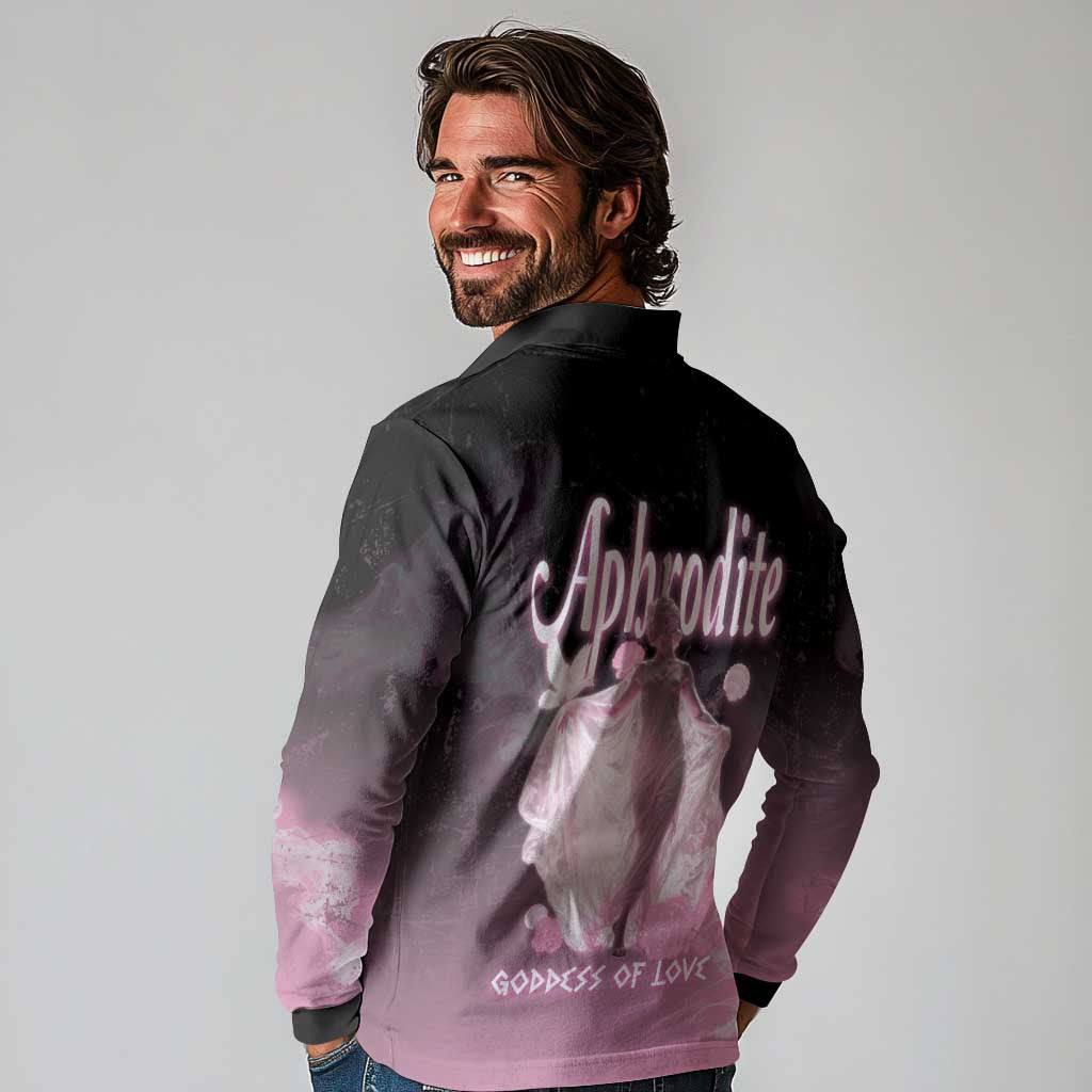 Ancient Greek Aphrodite Long Sleeve Polo Shirt Goddess Of Beauty - Wonder Print Shop