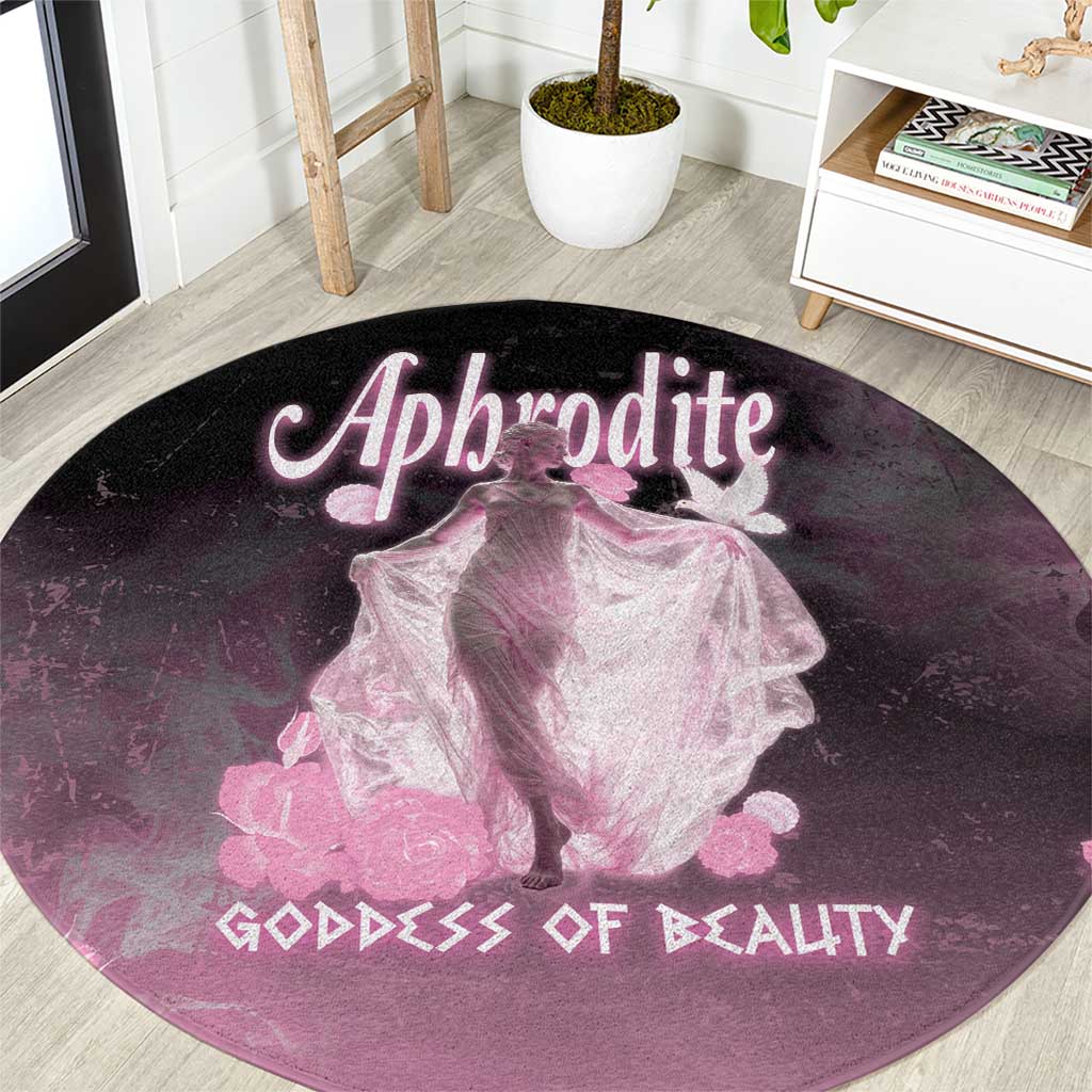 Ancient Greek Aphrodite Round Carpet Goddess Of Beauty - Wonder Print Shop