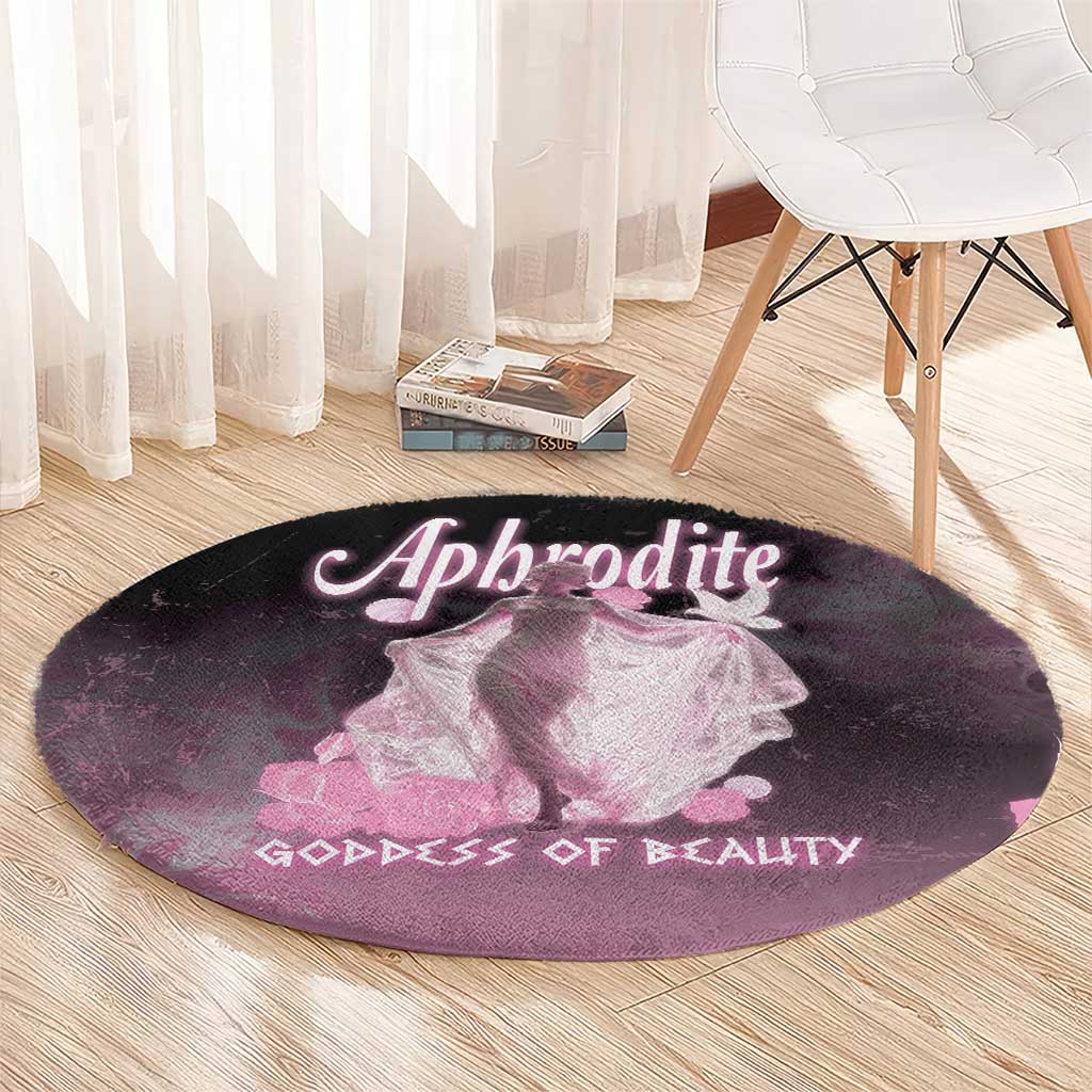 Ancient Greek Aphrodite Round Carpet Goddess Of Beauty - Wonder Print Shop