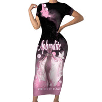 Ancient Greek Aphrodite Short Sleeve Bodycon Dress Goddess Of Beauty - Wonder Print Shop