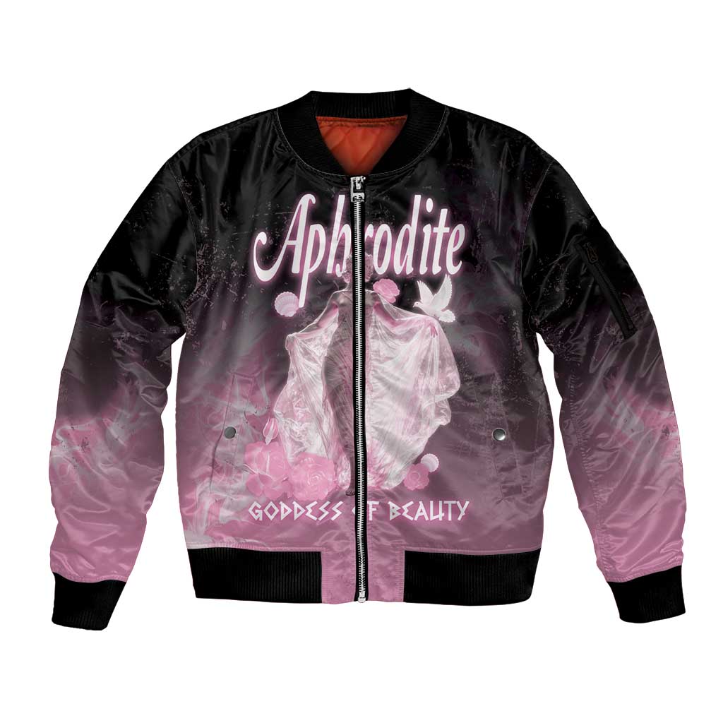 Ancient Greek Aphrodite Sleeve Zip Bomber Jacket Goddess Of Beauty - Wonder Print Shop