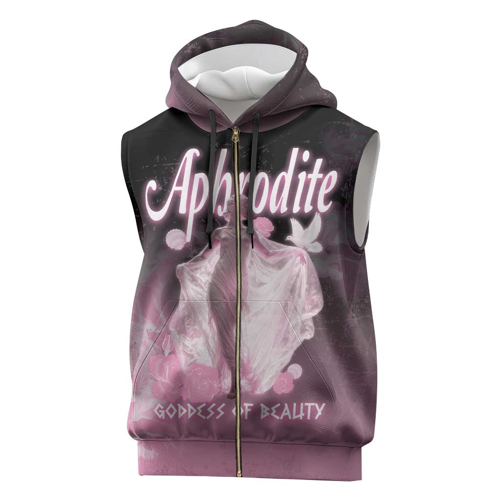 Ancient Greek Aphrodite Sleeveless Zip Hoodie Goddess Of Beauty - Wonder Print Shop