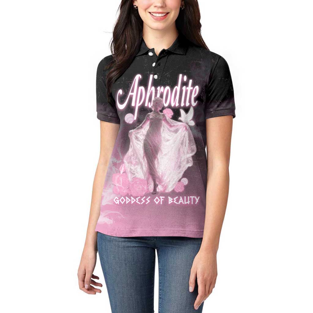 Ancient Greek Aphrodite Women Polo Shirt Goddess Of Beauty - Wonder Print Shop