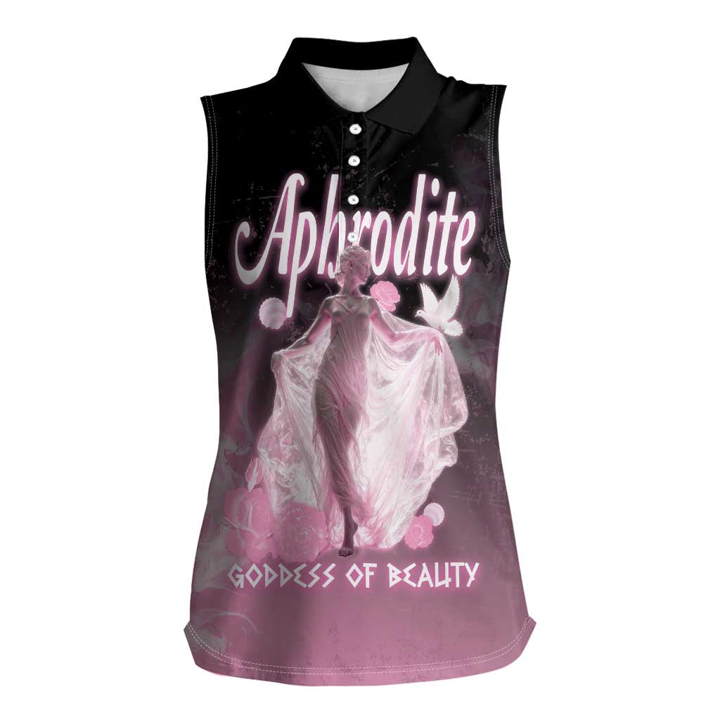 Ancient Greek Aphrodite Women Sleeveless Polo Shirt Goddess Of Beauty - Wonder Print Shop