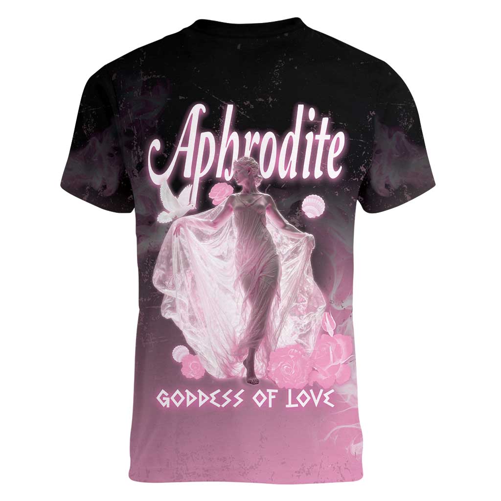 Ancient Greek Aphrodite Women V-Neck T-Shirt Goddess Of Beauty - Wonder Print Shop