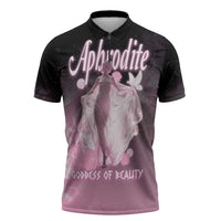 Ancient Greek Aphrodite Zipper Polo Shirt Goddess Of Beauty - Wonder Print Shop