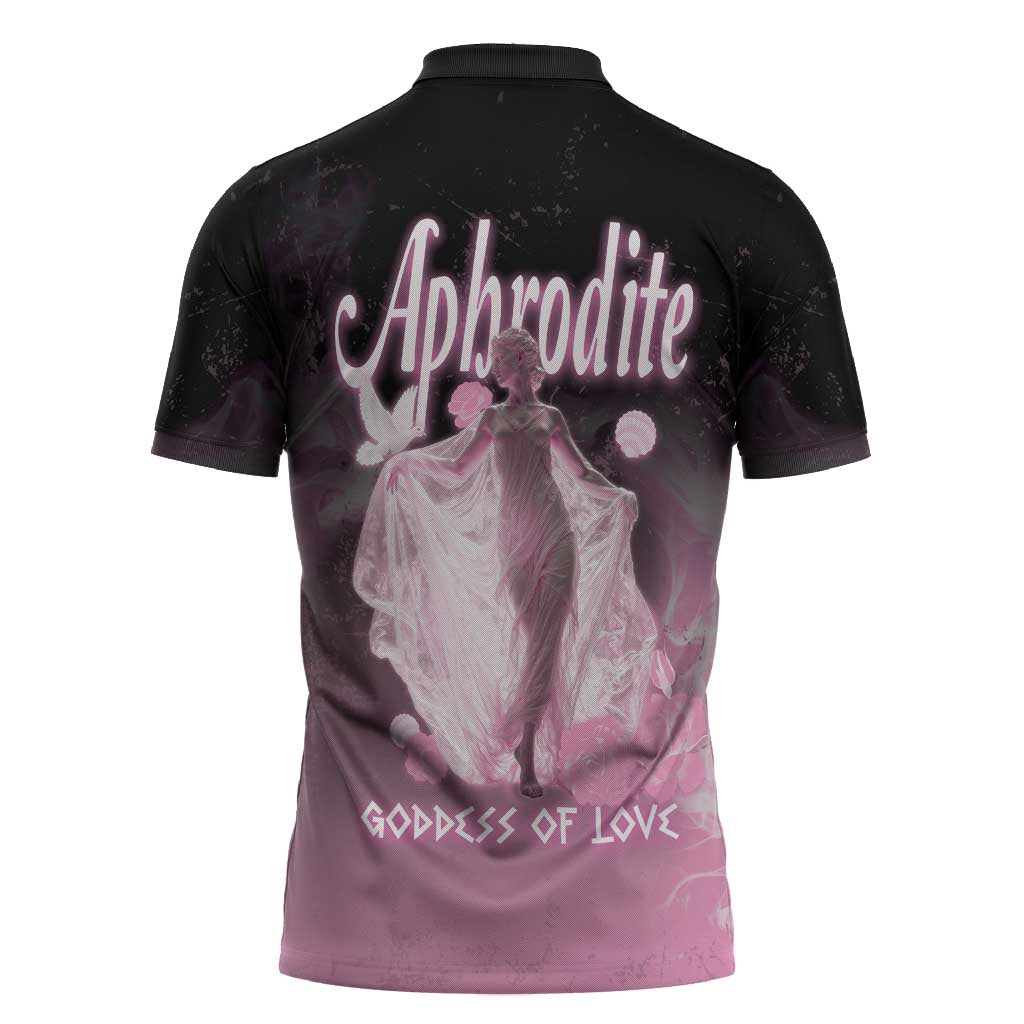 Ancient Greek Aphrodite Zipper Polo Shirt Goddess Of Beauty - Wonder Print Shop