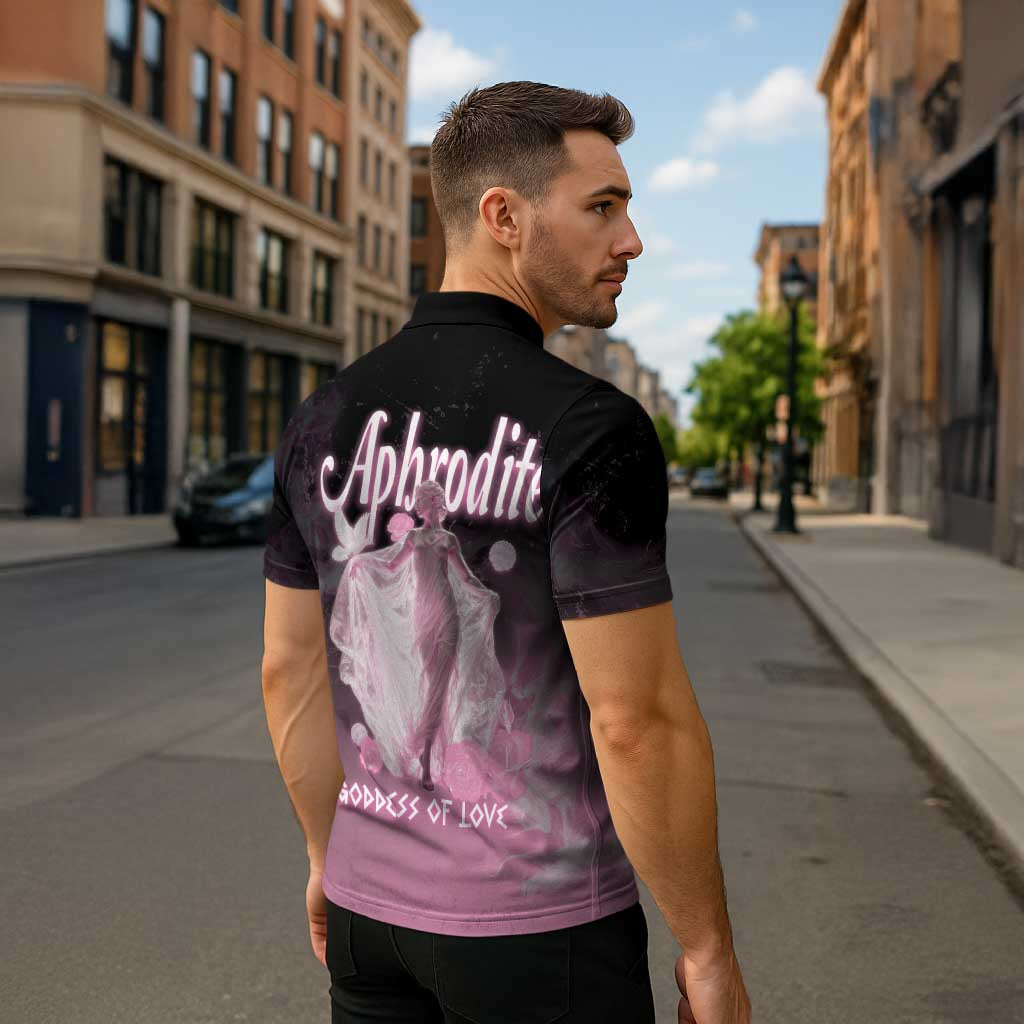 Ancient Greek Aphrodite Zipper Polo Shirt Goddess Of Beauty - Wonder Print Shop