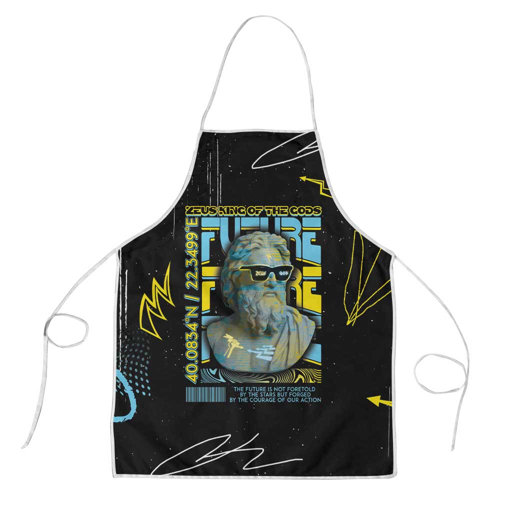 Ancient Greek Zeus Apron Futuristic Style - Wonder Print Shop
