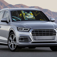 Ancient Greek Zeus Auto Sun Shade Futuristic Style - Wonder Print Shop