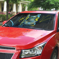 Ancient Greek Zeus Auto Sun Shade Futuristic Style - Wonder Print Shop