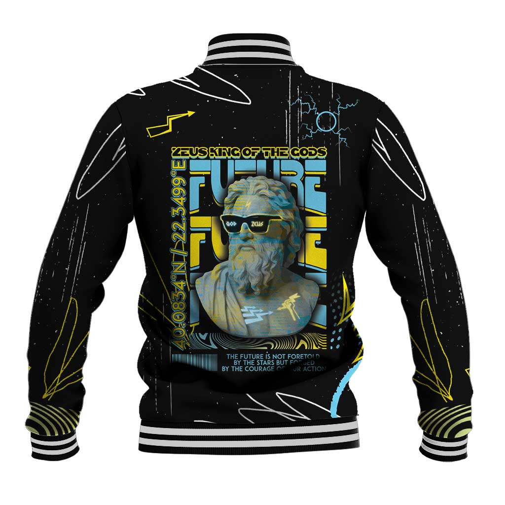 Ancient Greek Zeus Baseball Jacket Futuristic Style - Wonder Print Shop