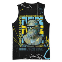 Ancient Greek Zeus Basketball Jersey Futuristic Style - Wonder Print Shop