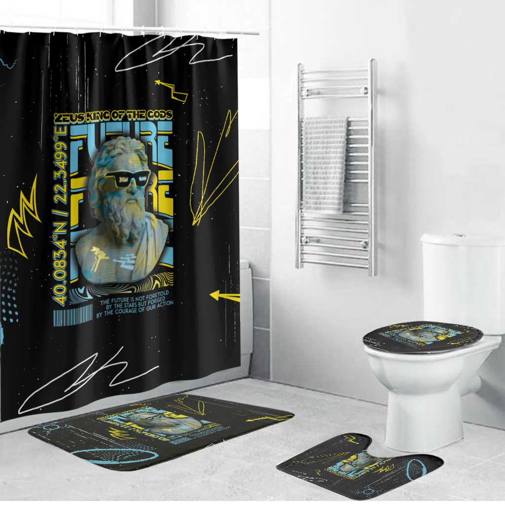 Ancient Greek Zeus Bathroom Set Futuristic Style - Wonder Print Shop