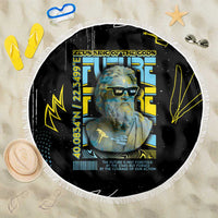 Ancient Greek Zeus Beach Blanket Futuristic Style - Wonder Print Shop