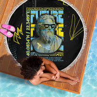 Ancient Greek Zeus Beach Blanket Futuristic Style - Wonder Print Shop
