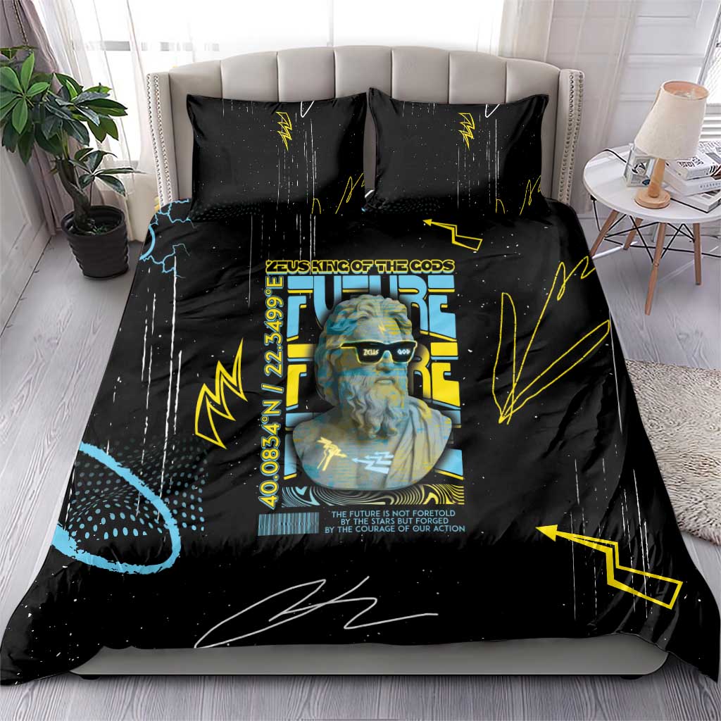 Ancient Greek Zeus Bedding Set Futuristic Style - Wonder Print Shop