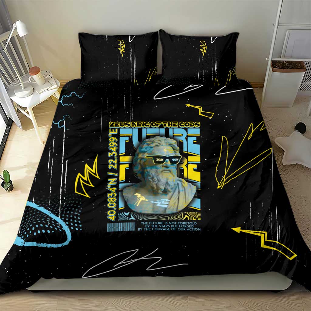 Ancient Greek Zeus Bedding Set Futuristic Style - Wonder Print Shop