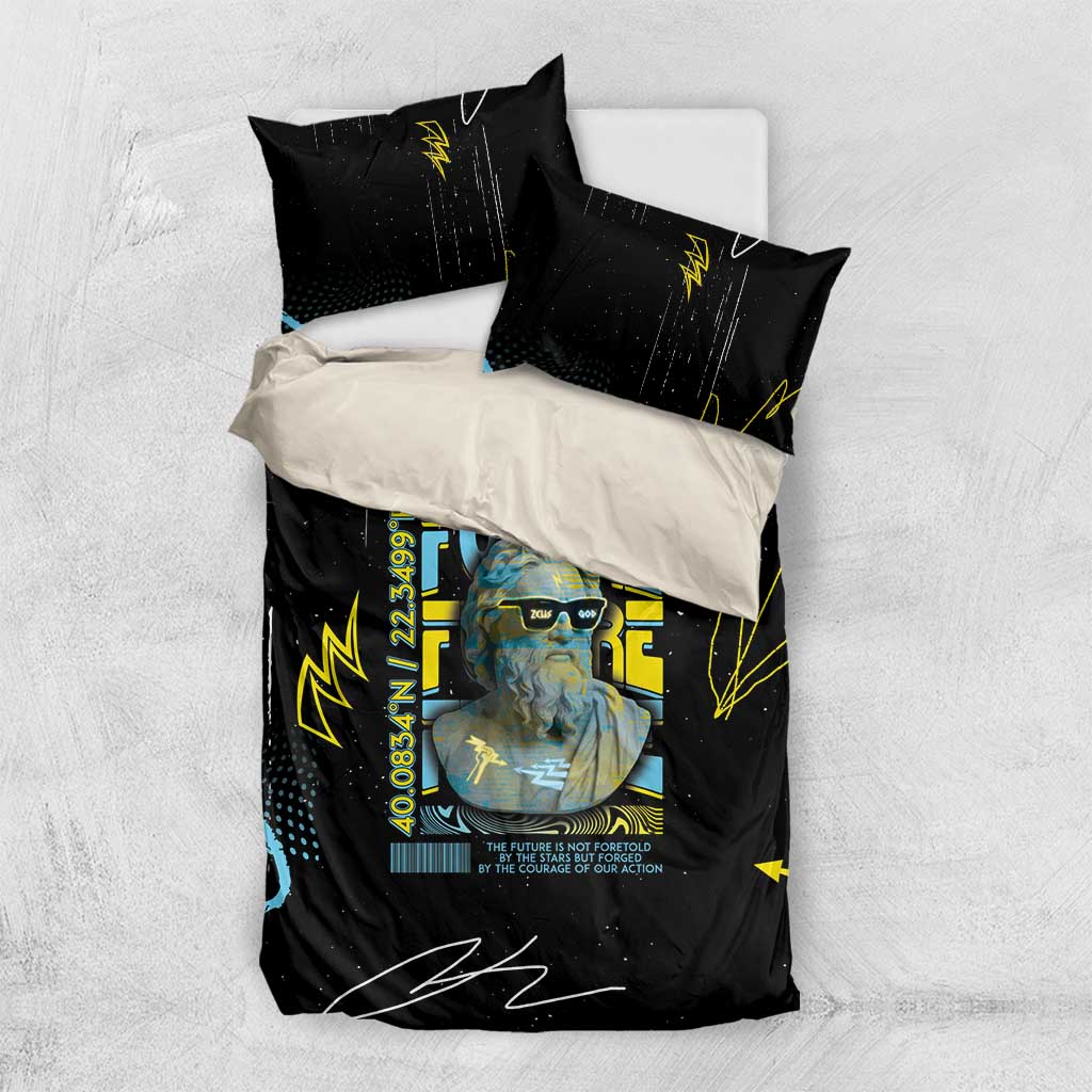Ancient Greek Zeus Bedding Set Futuristic Style - Wonder Print Shop
