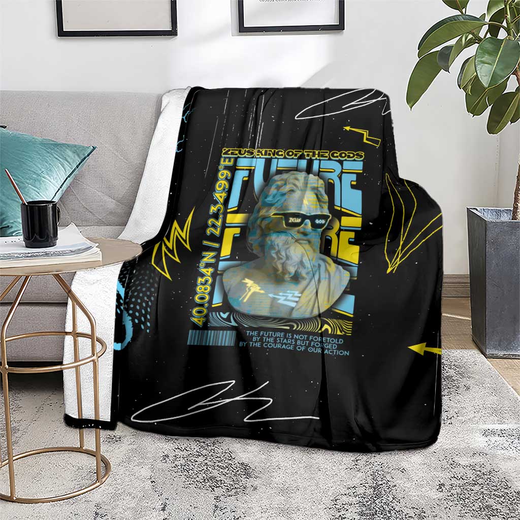 Ancient Greek Zeus Blanket Futuristic Style - Wonder Print Shop