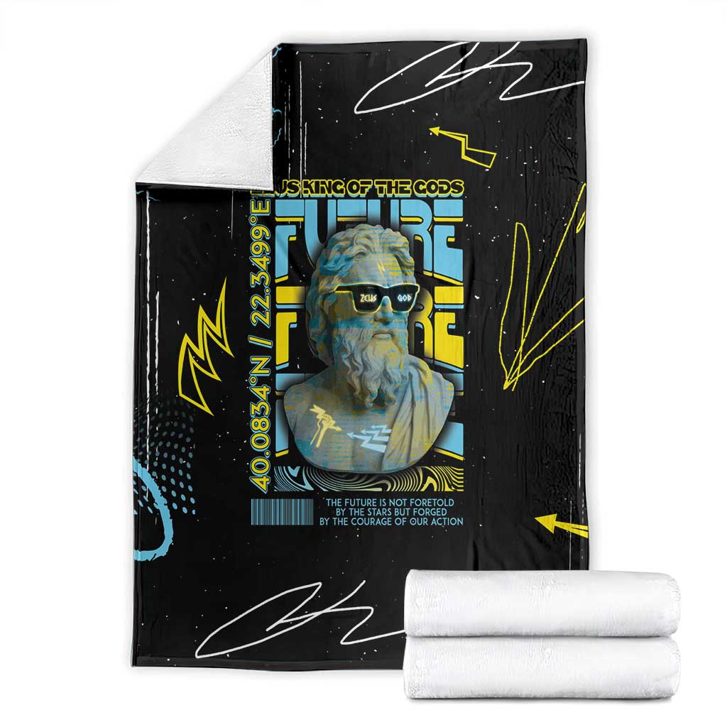 Ancient Greek Zeus Blanket Futuristic Style - Wonder Print Shop