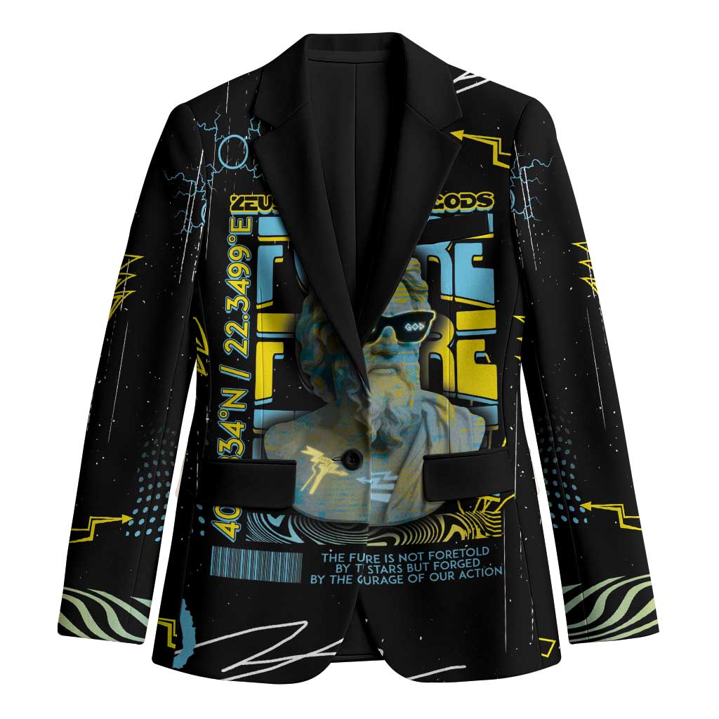 Ancient Greek Zeus Blazer Futuristic Style - Wonder Print Shop