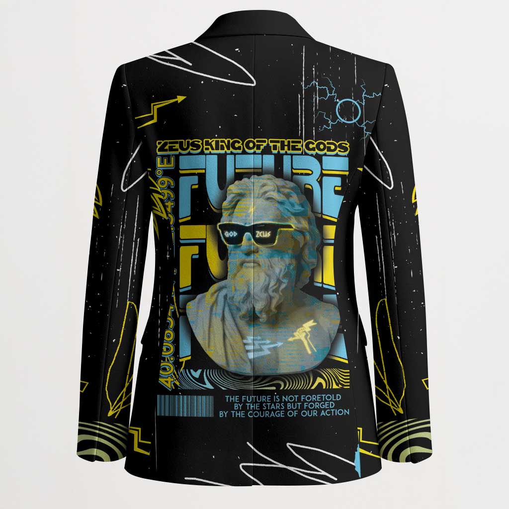 Ancient Greek Zeus Blazer Futuristic Style - Wonder Print Shop