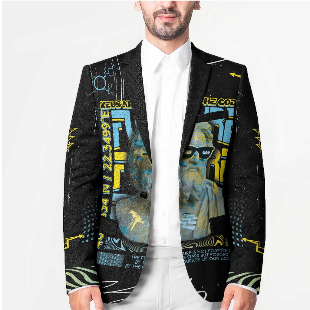 Ancient Greek Zeus Blazer Futuristic Style - Wonder Print Shop
