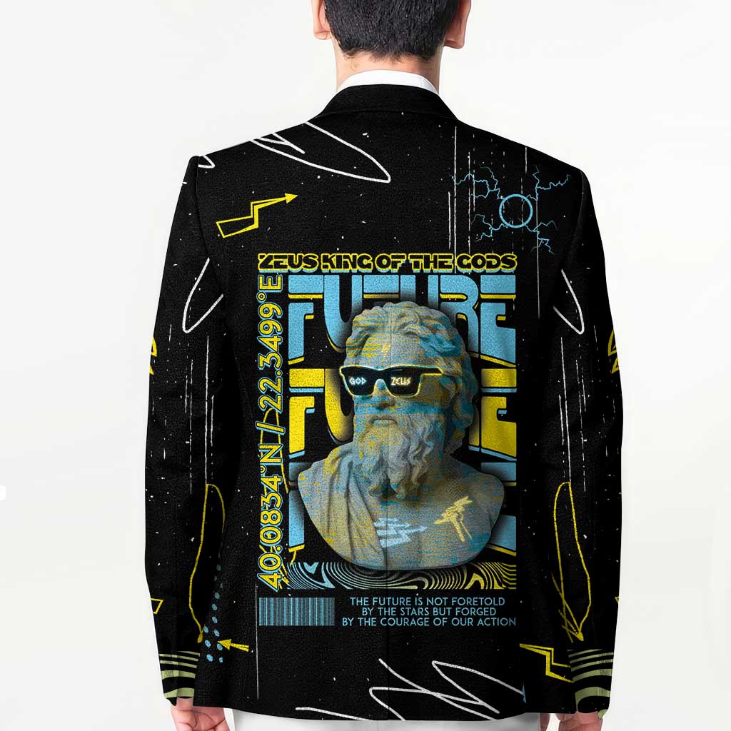 Ancient Greek Zeus Blazer Futuristic Style - Wonder Print Shop