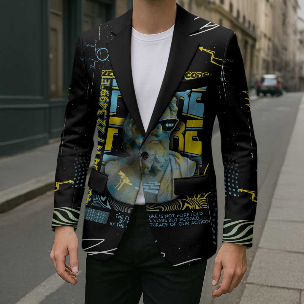 Ancient Greek Zeus Blazer Futuristic Style - Wonder Print Shop