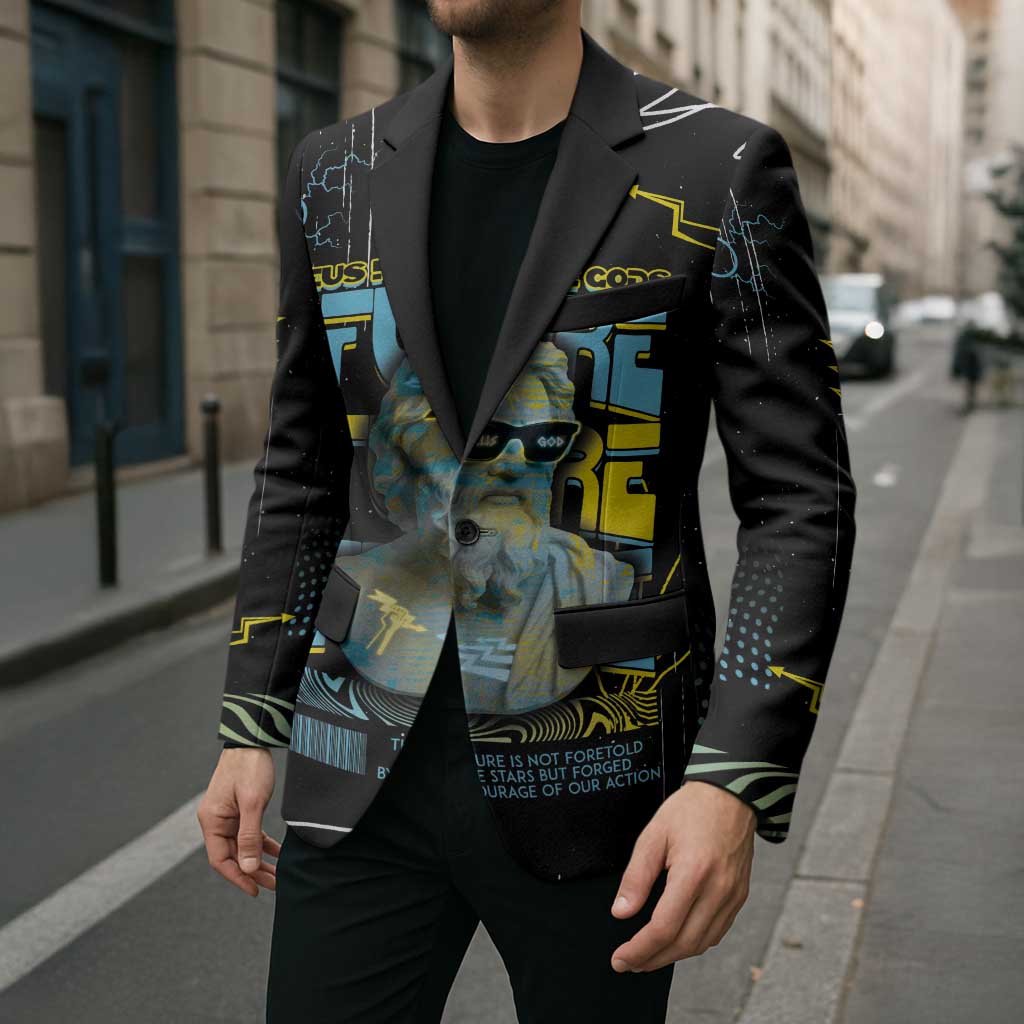 Ancient Greek Zeus Blazer Futuristic Style - Wonder Print Shop
