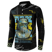 Ancient Greek Zeus Button Sweatshirt Futuristic Style - Wonder Print Shop