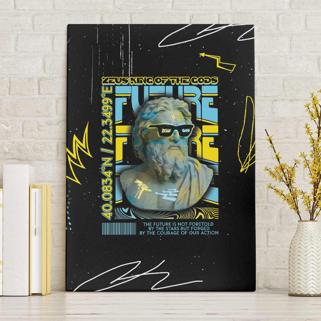 Ancient Greek Zeus Canvas Wall Art Futuristic Style - Wonder Print Shop