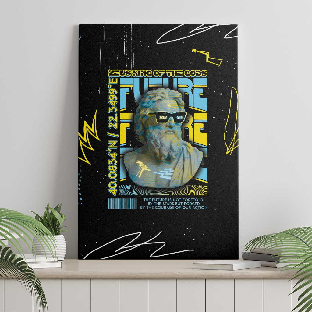Ancient Greek Zeus Canvas Wall Art Futuristic Style - Wonder Print Shop