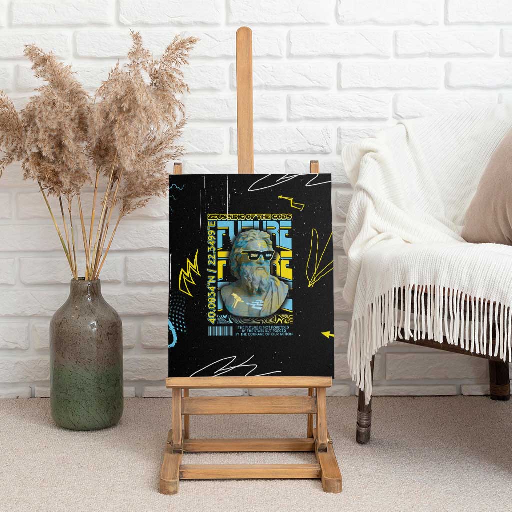 Ancient Greek Zeus Canvas Wall Art Futuristic Style - Wonder Print Shop