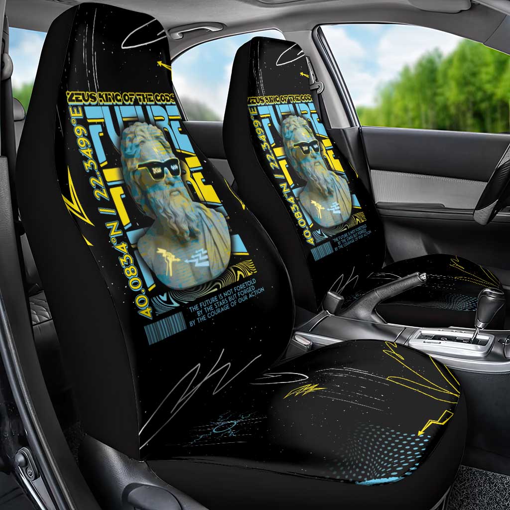 Ancient Greek Zeus Car Seat Cover Futuristic Style - Wonder Print Shop