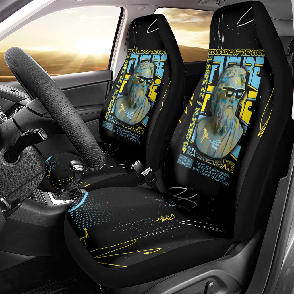 Ancient Greek Zeus Car Seat Cover Futuristic Style - Wonder Print Shop
