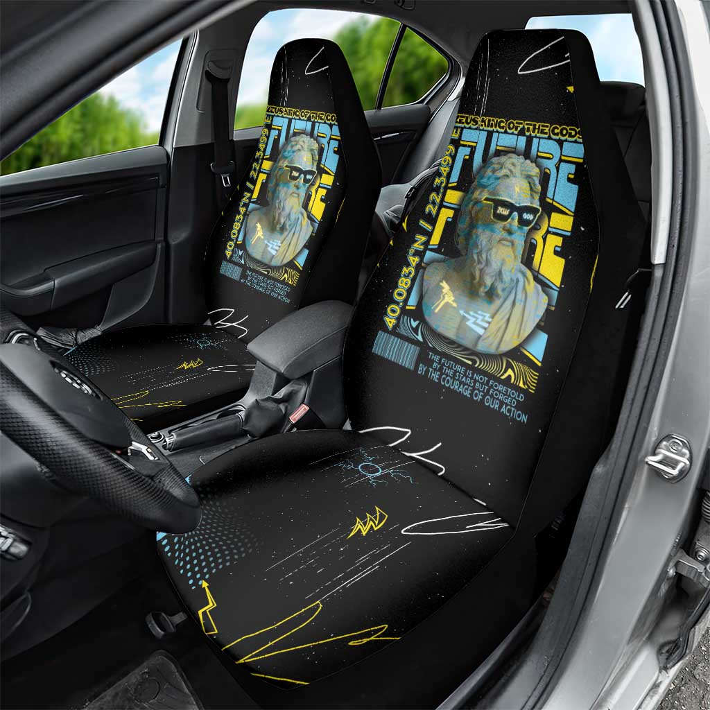 Ancient Greek Zeus Car Seat Cover Futuristic Style - Wonder Print Shop