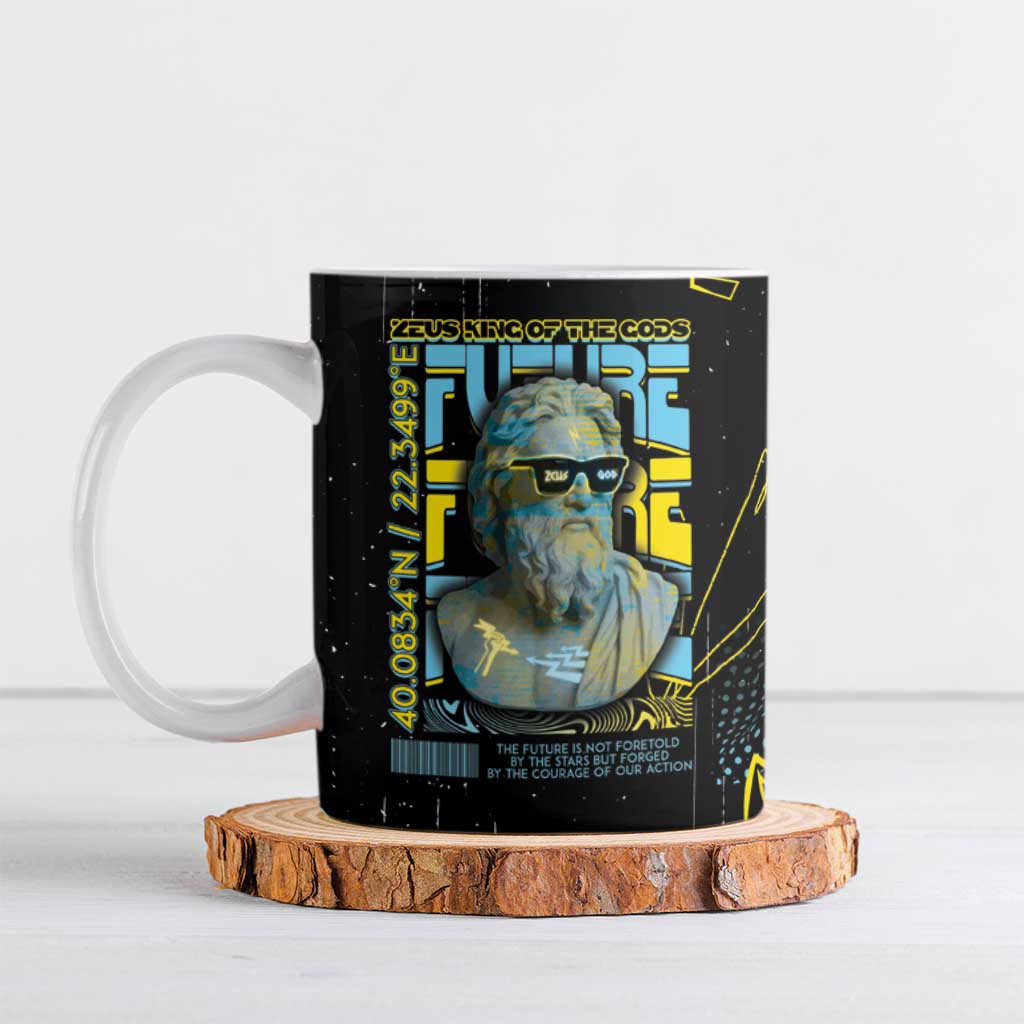 Ancient Greek Zeus Ceramic Mug Futuristic Style - Wonder Print Shop
